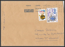 96045 France Lettre Cover Bel Affranchissement Frauduleux Avec Taaf 2018 Paris Pour St Etienne Loire - 1961-....