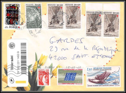 96032 Croix Rouge Red Cross Jules Verne France Lettre Illustrée Cover Bel Affranchissement 2021 Pour St Etienne Loire - 1961-....