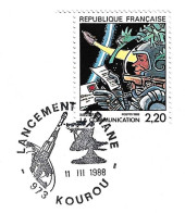 FRANCE Bande Dessinée MEZIERES 1988 N° Y&T 2511 KOUROU Cachet ARIANE - Briefe U. Dokumente