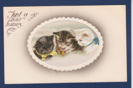 CPA Chat Gaufrée Embossed Cat Non Circulée - Cats