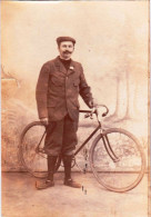 RARE - Belgique -  Hainaut - Henegouwen -  Cycliste - Velo -  Photo Ancienne Sur Carton  - Wielrennen