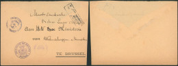 Guerre 14-18 - Lettre En Franchise (4e Armée) + Cachet Violet "Gemeentebestuur Van Marckeghem" (Thielt) > Brussel - Deutsche Armee