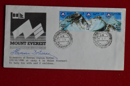 Signed H. Detienne Memory Of Sherpa Lhakpa Dorjee Winter Belgian Everest 1988 Mountaineering Himalaya Escalade Alpinisme - Sportifs