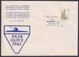 .Yugoslavia, 1963-08-23, Bosnia, Jezero, European Kayak Championship On Calm Waters, Special Postmark & Cover - Other & Unclassified