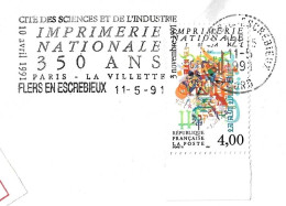 FRANCE 1991 Imprimerie Nationale N° Y&T 2691 Flamme Concordante - Covers & Documents