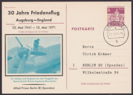 P76, Zudruck "30 Jahre Friedensflug", 1971, Pass. OSt. "Berlin" - Postkarten - Gebraucht