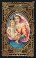 IMAGE PIEUSE RELIGIEUSE CANIVET DENTELLE =    MARIA E JESUS.          2 SCANS - Devotion Images