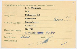 Verhuiskaart G. 26 Particulier Bedrukt Amsterdam 1957 - Entiers Postaux