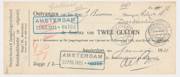 Amsterdam - Dordrecht 1921 - Zwerfkwitantie - Non Classés