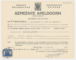 Gemeente Leges 100 CENT Apeldoorn 1943 - Fiscale Zegels