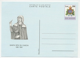 Postal Stationery San Marino 1981 Santa Rita Da Cascia - Altri & Non Classificati