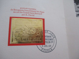 CAMEROUN Encart Philatélique Tirage Limité Timbre Or Gold Bicentenaire Naissance Napoléon - Camerun (1960-...)