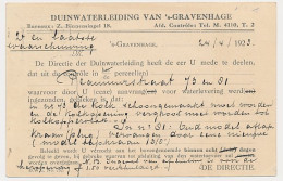 Briefkaart G. DW163-II-b - Duinwaterleiding S-Gravenhage 1923 - Entiers Postaux