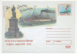 Postal Stationery Romania 2002 Steam Boat - Ships
