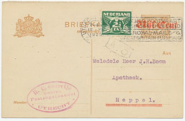 Briefkaart G. 108 I A-krt / Bijfrankering Utrecht - Meppel 1925 - Postal Stationery