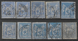 France - N° 78 Type Sage Lot De 10 Oblitérés  Pour Recherches Et étude - 1876-1898 Sage (Type II)