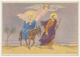 Postal Stationery Portugal 1951 Fled To Egypt - Jesus - Mary - Joseph - Noël