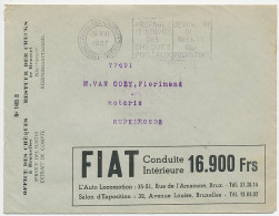 Postal Cheque Cover Belgium 1937 Car - Fiat - Cars