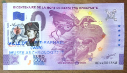 2021 BILLET 0 EURO SOUVENIR ST-RAPHAEL NAPOLÉON BONAPARTE + TIMBRE EURO SCHEIN BANKNOTE PAPER MONEY BANK PAPIER MONNAIE - Privatentwürfe