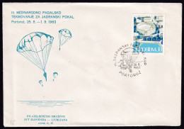 .Yugoslavia, 1963-08-25, Slovenia, Portorož, Parachuting Championship, Special Postmark & Cover - Altri & Non Classificati