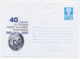 Postal Stationery Bulgaria 2001 Joeri Gagarin - First Man In Space - Astronomy