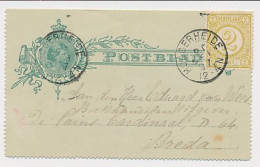 Postblad G. 4 / Bijfrankering Hoogerheide - Breda 1897 - Entiers Postaux