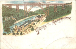 Eisenbahnbrücke Solingen Remscheid -Litho - Solingen