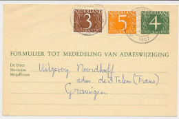 Verhuiskaart G. 26 Coevorden - Groningen 1967 - Entiers Postaux