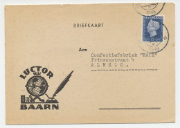 Firma Briefkaart Baarn 1949 - Globe - Boek - Inktpen - Non Classificati