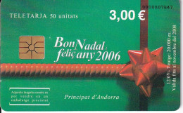 TARJETA DE ANDORRA DE NAVIDAD FELIZ 2006 (CHRISTMAS) - Andorra