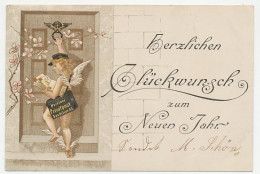 Local Mail Stationery Berlin 1896 New Year - Postman / Angel  - Weihnachten
