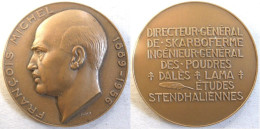 Médaille En Bronze Et Boite Francois Michel-Dalès 1956 Mines De Silésie, Résistant, Par Turin - Andere & Zonder Classificatie