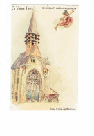 Cpa - Illustration Robida - Chocolat Guérin-Boutron - Le Vieux PARIS - église St Julien Des Ménétriers Joueur Cornemuse - Publicité