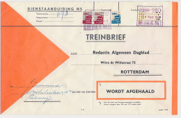 Treinbrief Den Haag - Rotterdam 1968 - Zonder Classificatie