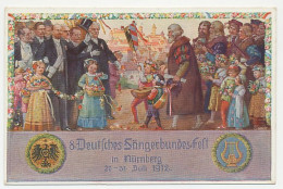 Postal Stationery Bayern 1912 Vocalist Fest Nurnberg - Lute - String Instrument - Music