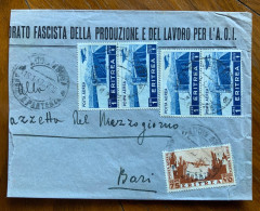 COLONIE ITALIANE - DA ADDIS ABEBA 18/1/39 PER BARI CON BELLA AFFRANCATURA POSTA AEREA - Marcophilie