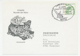 Postal Stationery / Postmark Germany 1982 Hemimorphite - Crystal - Autres & Non Classés