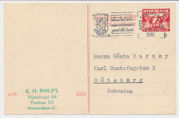 Briefkaart G. 278 B Amsterdam - Zweden 1946 - Entiers Postaux