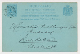 Briefkaart G. 30 Amsterdam - Oostenrijk 1892 - Entiers Postaux