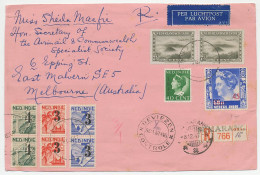 Briefvoorzijde Aangetekend Semarang Ned. Indie - Australie 1947 - Netherlands Indies
