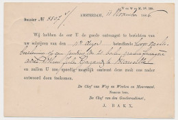 Spoorwegbriefkaart G. HYSM23 A - Amsterdam - Enkhuizen 1886 - Postwaardestukken