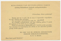 Dienst Den Haag 1954 - Rehabilitatie Indische Oorlogsslachtoffer - Non Classificati