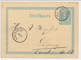 Briefkaart G. 8 Leiden - Leipzig Duitsland 1875 - Postwaardestukken