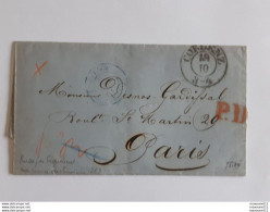 Lettre Coblenz Payé Destination Envoyée Vers Paris Le 19 Octobre 1863 - Cachet Bleu Prusse Par Erquelinnes.. Lot460F . - Precursores