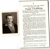 Ellezelles 1895 - 1958 , Yvonne Cambier - Décès