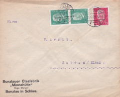 Allemagne-1929--Lettre De BUNZLAU Pour Saverne-Alsace ...timbres..cachets..personnalisée Bunzlauer Glasfabrik - Brieven En Documenten
