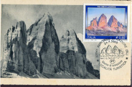 X0739 Italia, Maximum 2008 Tre Cime Di Lavaredo, Auronzo Di Cadore, Vintage Card, Geology Mountain - Maximumkarten (MC)