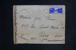 NORVÈGE - Enveloppe De Porsgrunn Pour Paris  En 1943 Avec Contrôle Postal - L 152988 - Brieven En Documenten