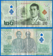 Thailande 20 Baht 2022 Polymere Billet Bath Que Prix + Port Thailand Asie Asia Thaillande - Thailand