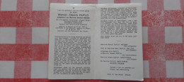 Marcel Duflo Geb. Mesen 27/06/1923- Getr. G. Weiser - Rijkswachter- Oudstrijder - Gest. Menen 16/01/1977 - Devotion Images
